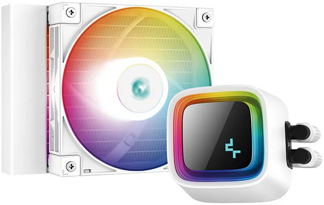 خنک کننده مایع پردازنده دیپ کول LS320 WH ARGB 120mm، سرعت پمپ 3100 دور در دقیقه، نویز 19 dBA، کانکتور فن 4 پین PWM، بلبرینگ دینامیکی سیال، ولتاژ نامی 12 VDC، جریان هوای 85.85 CFM، سفید | R-LS320-WHAMMT-G-1