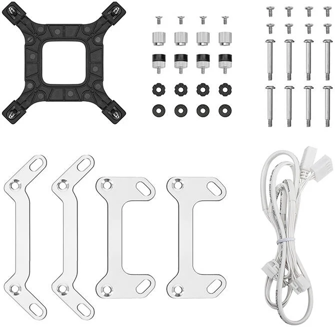 خنک کننده مایع پردازنده مرکزی دیپ کول LM240، نمایشگر 2.4 اینچی، رادیاتور 240 میلی‌متری، 2 عدد فن 120 میلی‌متری FL12 SE aRGB، سرعت فن 2400 دور در دقیقه، جریان هوای 66.23 CFM، نوع بلبرینگ هیدرو، سفید | R-LM240-WHDMMC-1