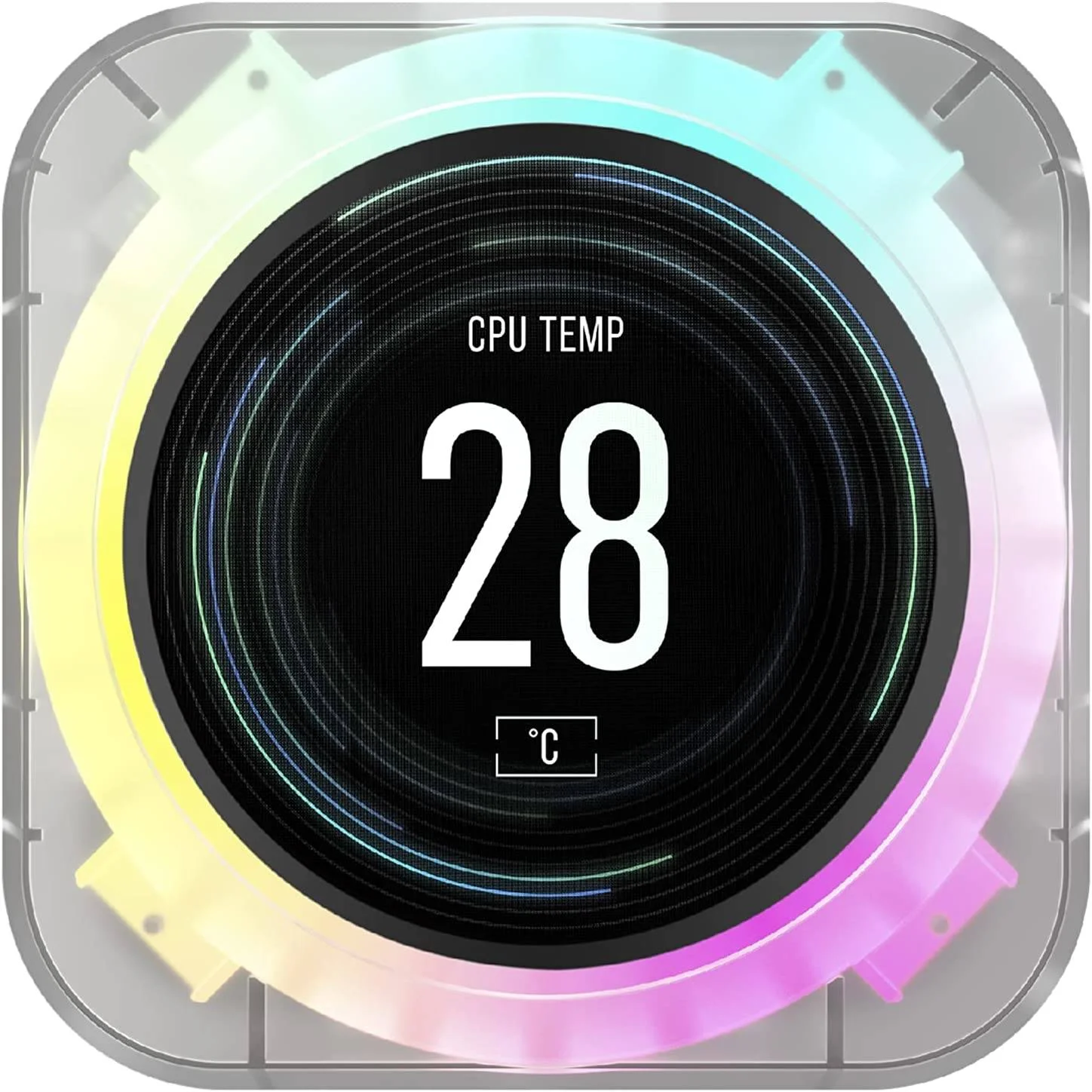 کیت ارتقاء ال سی دی خنک کننده پردازنده Corsair Elite، اندازه صفحه نمایش 2.1 اینچ، 16.7 میلیون رنگ، نرخ تازه سازی 30 هرتز، حداکثر رزولوشن 480x480، Ice - Clear | CW-9060067-WW