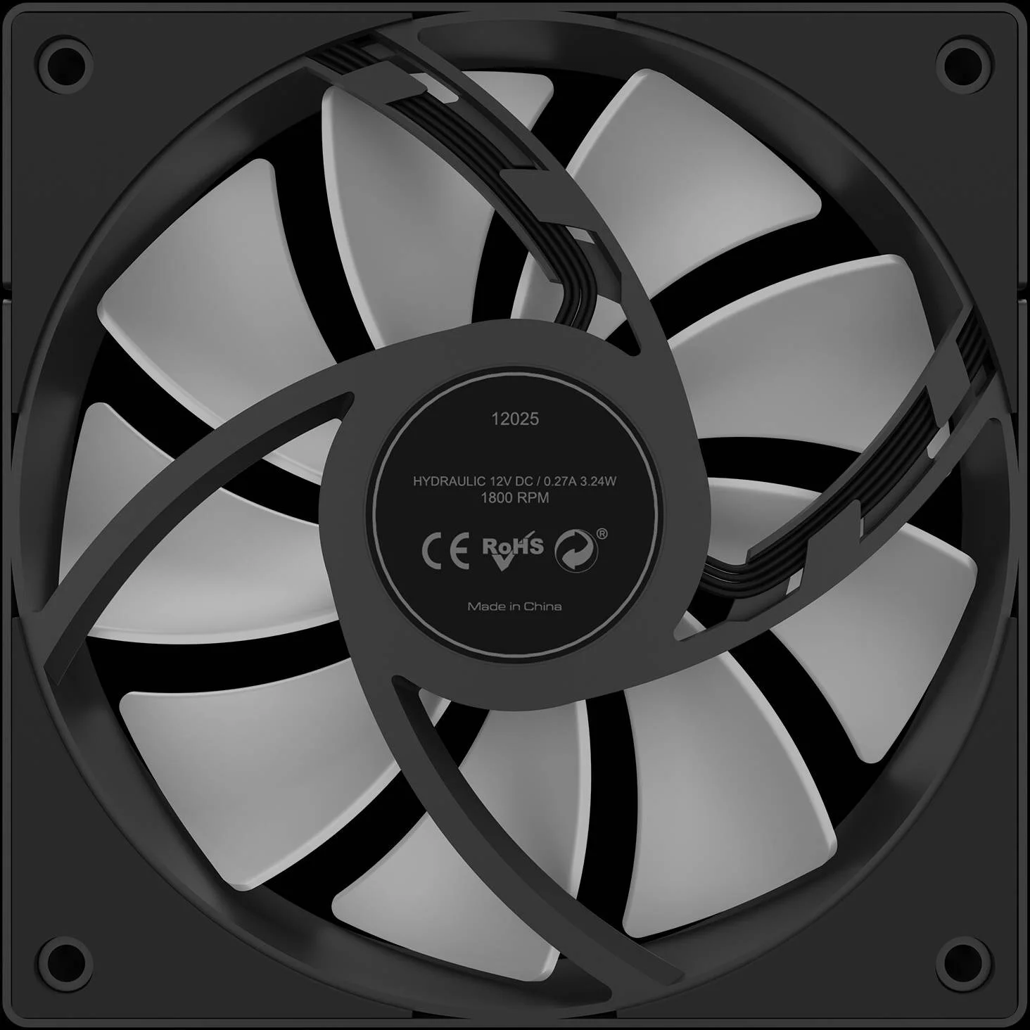 خنک کننده مایع GAMDIAS Chione E4-240، سرعت 800 - 1800 دور در دقیقه، جریان هوای 73.36 CFM، فشار هوای 2.12 mmH2O، کانکتور PWM و 5V sync، مشکی | CHIONE E4-240