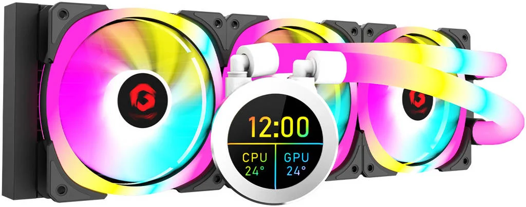 خنک کننده مایع پردازنده GameOn Kraken N360 360mm، لوله aRGB، نمایشگر LCD 2.1 اینچی، سرعت فن تا 1800 دور در دقیقه و جریان هوای 75 CFM، جنس آلومینیوم، فن RGB 120 میلی متری، مشکی | 722777894896