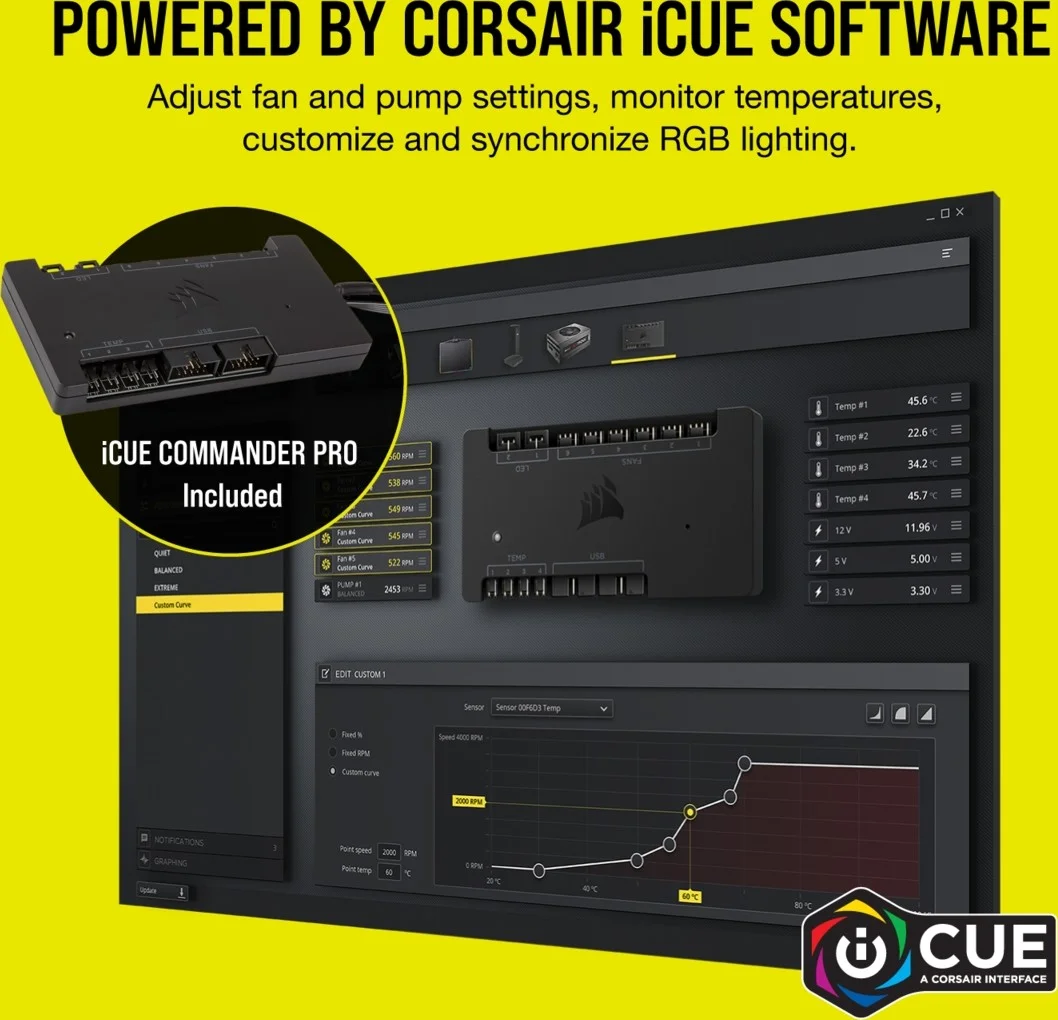 کیت خنک کننده مایع سفارشی CORSAIR Hydro X Series iCUE XH303i RGB | CX-9070004-WW کیت خنک کننده مایع سفارشی CORSAIR Hydro X Series iCUE XH303i RGB | CX-9070004-WW