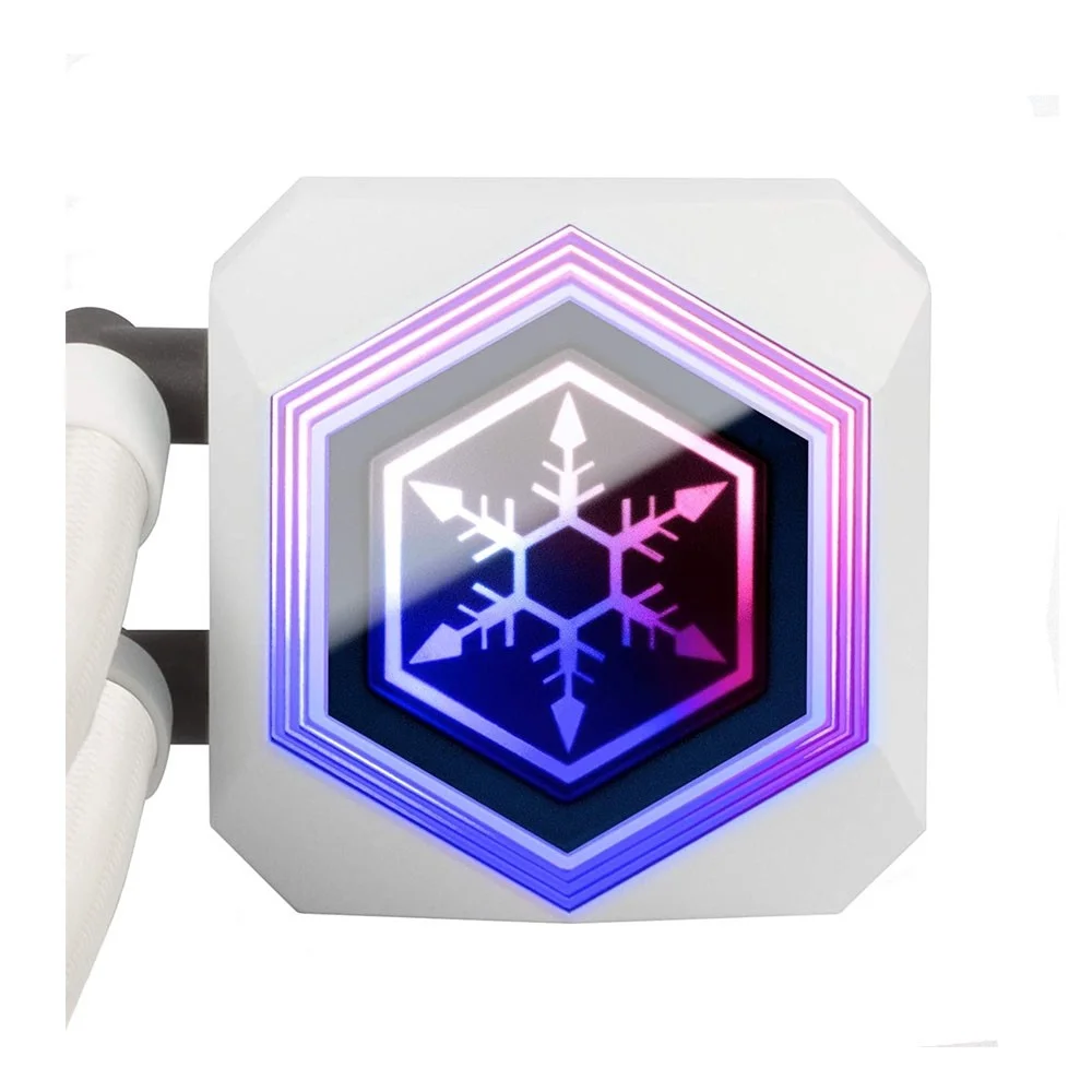 خنک کننده مایع همه کاره 240 میلی متری Silverstone با نورپردازی ARGB، دو فن 120 میلی متری ARGB، مدل PermaFrost، PWM، سازگار با Intel/AMD | SST-PF240W-ARGB-V2