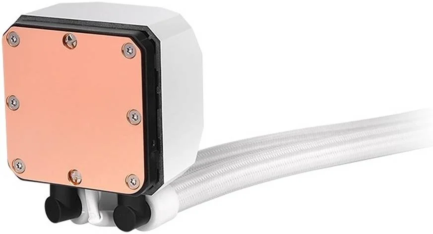 خنک کننده مایع پردازنده Thermaltake TH240 ARGB Sync Snow Edition، سرعت موتور پمپ 3300 دور در دقیقه، سرعت فن 1500 دور در دقیقه، بلوک آب مسی، لوله لاستیکی، سفید | CL-W301-PL12SW-A