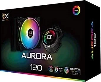 خنک کننده مایع XIGMATEK Aurora 120 (خنک کننده مایع AIO، هد پمپ با نورپردازی Aura، فن 120 میلی متری AT120 Rainbow، صفحه پشتی فلزی تقویت شده) | EN42791