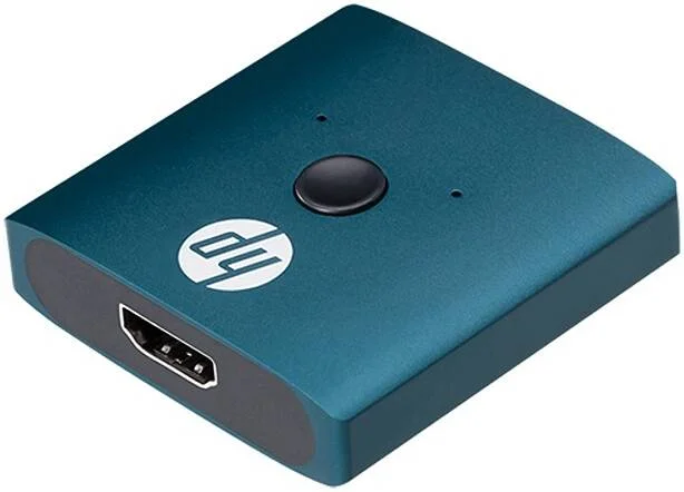 سوئیچ HDMI مدل HP DHC-HD01V، پشتیبانی از 1 ورودی به 2 خروجی یا 2 ورودی به 1 خروجی، پشتیبانی از رزولوشن 4K 30Hz برای نمایشگر HDMI، سازگار با 1080P/720P، آبی | DHC-HD01V