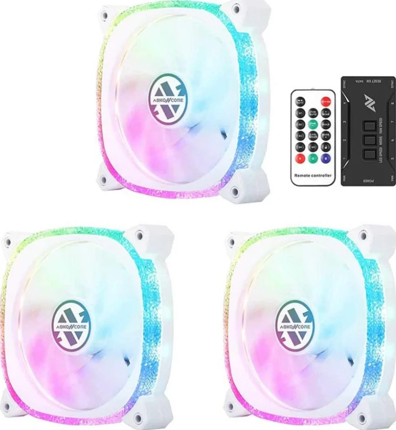 آبکونکور CF120 ARGB Spectrum Sync (بسته 3 عددی) شامل 3 فن 120 میلی‌متری LED با نورپردازی ARGB، به همراه جعبه کنترل و ریموت کنترل - Diamond | CF120
