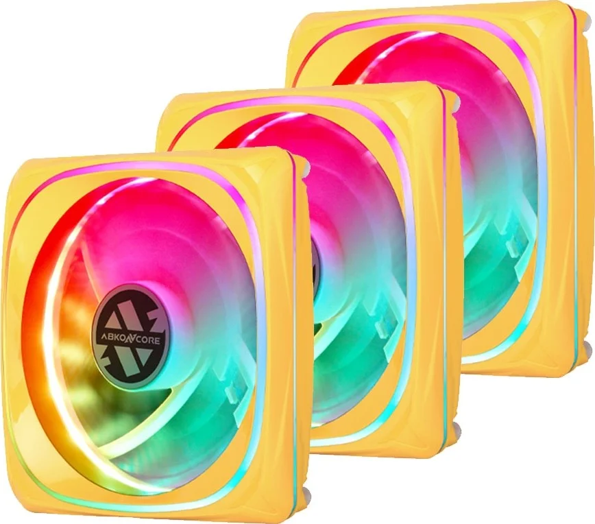 آبکون Core CY120Y ARGB Spectrum Sync (3 در 1) بسته 3 عددی فن های LED ARGB 120 میلی متری به همراه جعبه کنترل و کنترل از راه دور - زرد | CY120Y