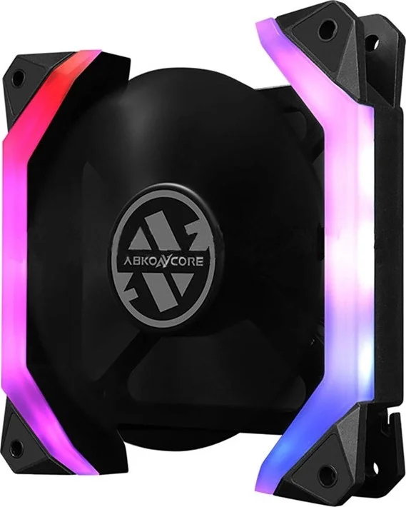 فن های کامپیوتر Abkon Core SP120 RGB، بسته 3 عددی، قاب بلندگوی منحصر به فرد، ARGB 5V همگام سازی مادربرد / کنترلر از راه دور، سرعت و رنگ فن قابل تنظیم، فن هیدرولیک کیس با هاب فن | SP120