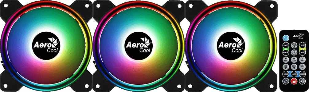 فن کیس Aerocool Saturn 12F ARGB Pro، شامل هاب و کنترلر، 1000 دور در دقیقه، سطح نویز 19.6 دسی بل، 4 پین، قطر فن 120 میلی متر، بسته 3 عددی، مشکی | ACF3-ST10237.01