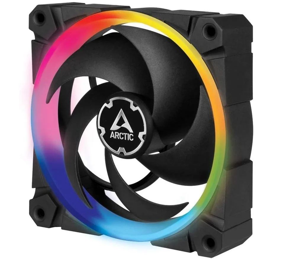 بسته سه تایی فن Arctic BioniX P120 A-RGB، 3 عدد فن 120 میلی‌متری PWM، هاب کنترل شده، رنگ قاب مشکی | ACFAN00156A