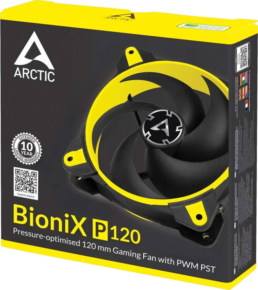 فن آرکتیک Bionix P120، سایز 120 میلیمتر، 200 - 2100 دور در دقیقه، بلبرینگ دینامیکی سیال، 67.56 CFM، زرد | ACFAN00117A فن آرکتیک Bionix P120، سایز 120 میلیمتر، 200 - 2100 دور در دقیقه، بلبرینگ دینامیکی سیال، 67.56 CFM، زرد | ACFAN00117A