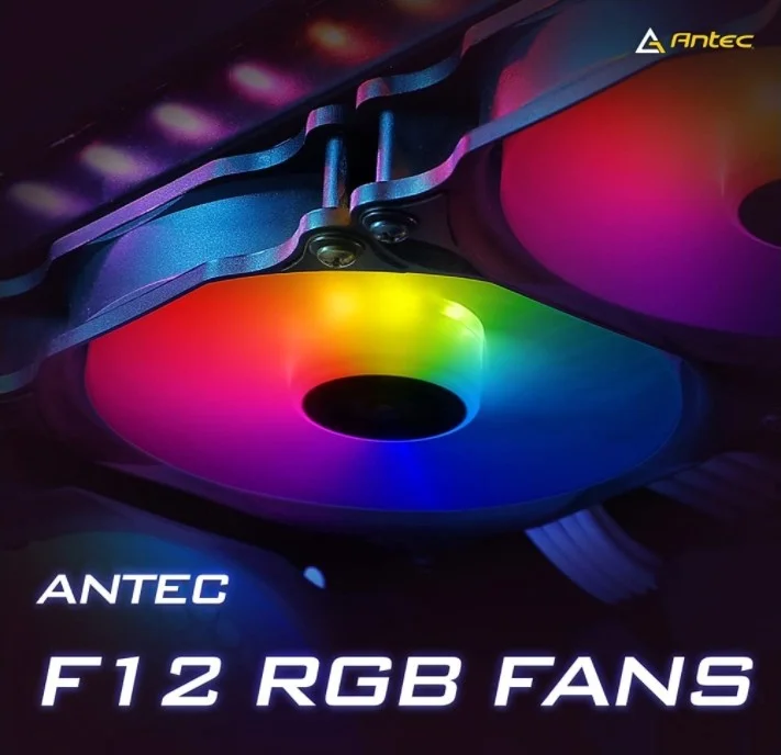 فن کیس 120 میلی‌متری Antec F12 RGB، عملکرد بالا، 4 پین RGB، سرعت فن 1000 دور در دقیقه، جریان هوای 30.5 CFM، مشکی، بسته‌ تکی | F12 RGB