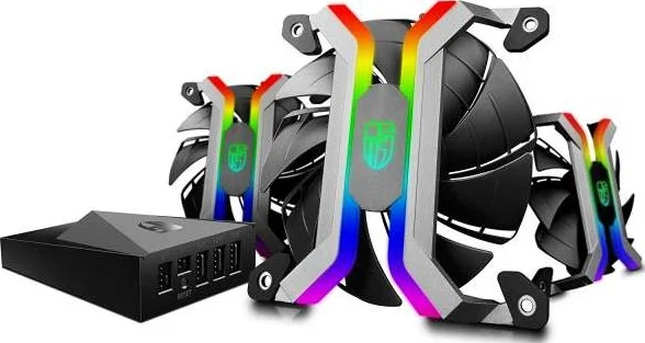 DEEPCOOL MF120 3in1، فن های هوشمند، سیستم نورپردازی RGB با 1.670 میلیون رنگ واقعی، با کنترلر متصل بی سیم از طریق WIFI به ترمینال موبایل کاربر، طراحی بدون قاب | DPGS-FMF120WF-3SW