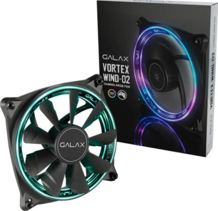 فن ARGB گالاکس Vortex Wind-02، ۱۲ سانتی متری، ۱۲۰۰ دور در دقیقه، سطح نویز ۲۴.۶ DBA | FG02T4PAR0