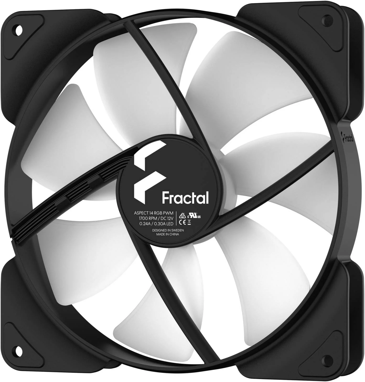 فن های Fractal Design Aspect 14 RGB PWM، سایز فن 140 میلی متر، محدوده گسترده 500-1700 دور در دقیقه، جریان هوای 20 - 78 CFM، کنترل PWM با محدوده سرعت RPM گسترده، قاب مشکی - بسته 3 عددی | FD-F-AS1-1407