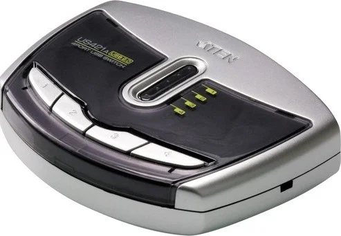 سوئیچ اشتراک‌گذاری لوازم جانبی USB 2.0 چهار پورت آتن - نقره‌ای | US421A