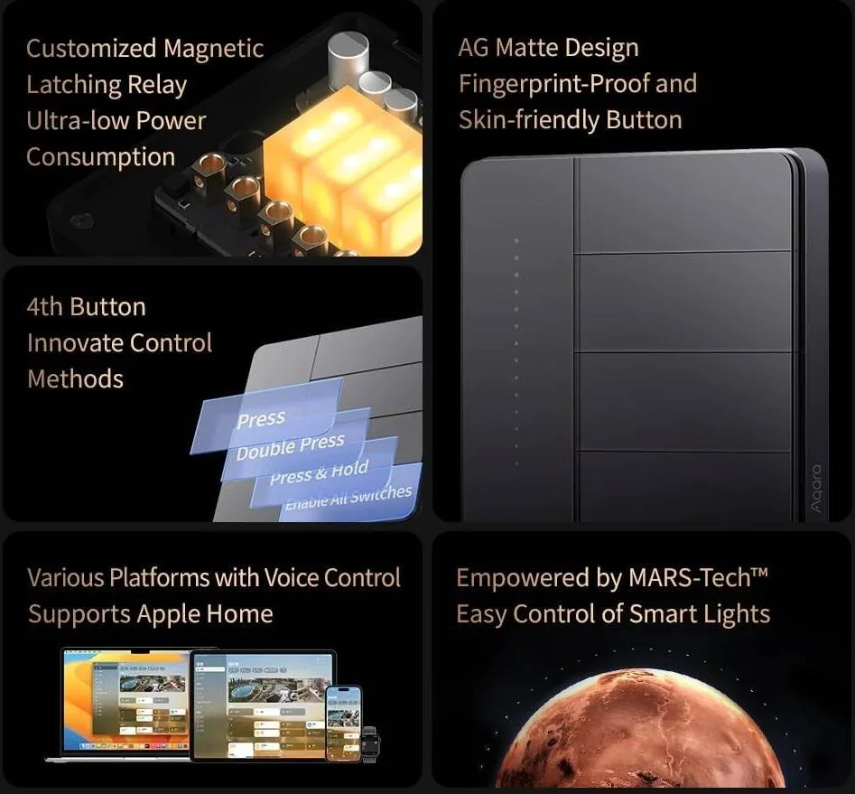 کلید دیواری هوشمند Aqara Z1 Pro نسخه گلوبال (تک پل، مشکی) کلید دیواری هوشمند Aqara Z1 Pro نسخه گلوبال (تک پل، مشکی)