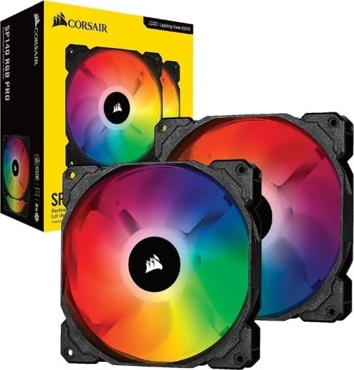فن دوگانه 140 میلی‌متری Corsair ICUE SP140 RGB Pro Performance به همراه NODE مدل CO-9050096-WW