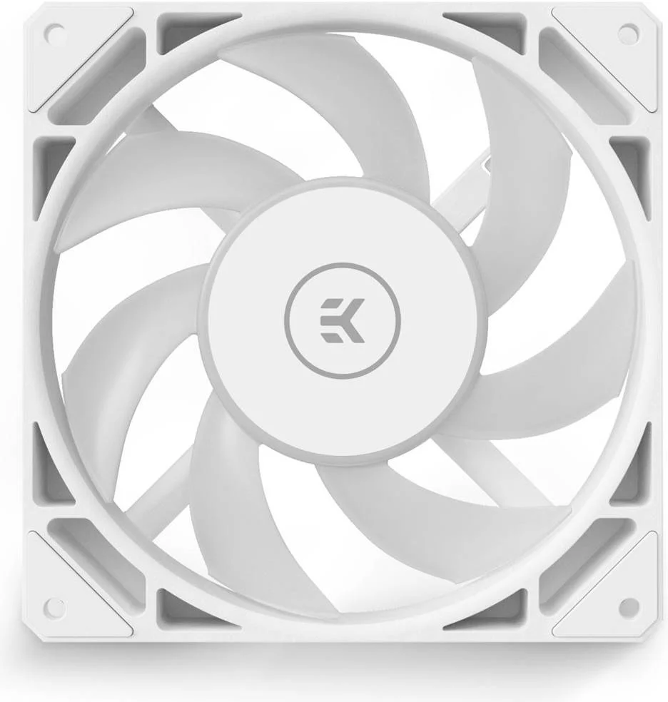 فن EKWB EK Loop Fan FPT 140 D-RGB 140mm با فشار استاتیک بالا، سرعت 600 – 2200 دور در دقیقه، بلبرینگ دینامیک سیال، جریان هوای 118,01 CFM، سطح نویز 44,56dBA، سفید | 3831109898055