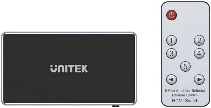 سوئیچ 5 به 1 HDMI با رزولوشن 4K UHD، دارای 5 ورودی HDMI و 1 خروجی HDMI، عمق رنگ 12 بیتی و قابلیت عبور سه بعدی، Dolby TrueHD و DTS-HD، رنگ خاکستری فضایی | V1110A