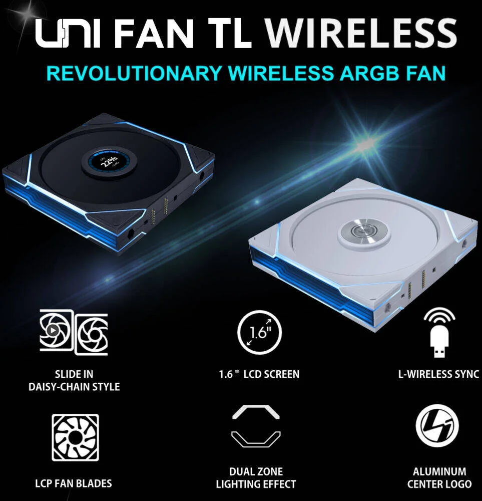 فن کیس معکوس بی‌سیم Lian-Li UNI FAN TL، سایز فن 140 میلی‌متری، سرعت فن 1800 دور در دقیقه، جریان هوای فن 103.9 CFM، بلبرینگ دینامیک سیال، 4 پین PWM، PA66 LCP، تک عددی، سفید | 14RTL1W1W