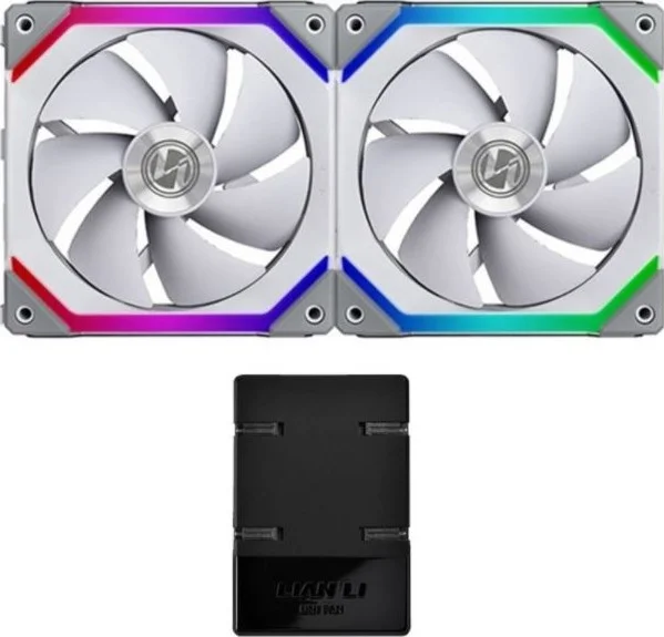 فن 140 میلی‌متری آدرس‌پذیر دیجیتال RGB لیان لی UNI FAN SL140 به همراه کنترلر، بسته دوتایی - سفید | G99.14UF2W.00