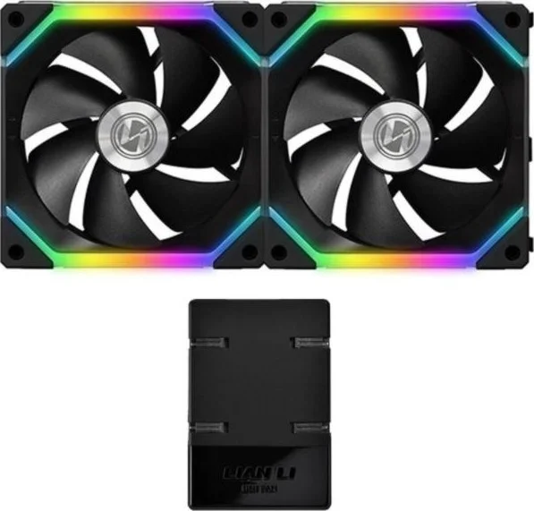 فن 140 میلی‌متری آدرس‌پذیر دیجیتال RGB لیان لی UNI FAN SL140 با کنترلر، بسته دوتایی - مشکی | G99.14UF2B.00