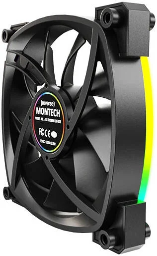 فن کیس معکوس Montech RX120 PWM aRGB، سایز فن 120 میلی‌متر، سرعت فن 1600 دور در دقیقه، جریان هوای 59 CFM، نوع بلبرینگ Rifle، کنترل هوشمند 4 پین PWM، تک عددی، مشکی | RX-120-BLACK