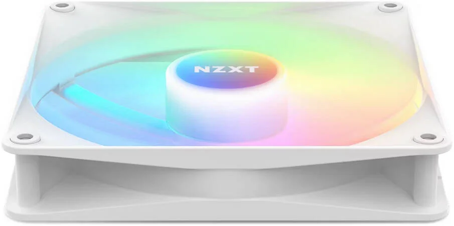 فن کیس NZXT F140 RGB Core، سایز فن 140x140 میلی‌متر، سرعت فن 1500 دور در دقیقه، جریان هوای 90.79 CFM، سطح نویز 34.48 dBA، بلبرینگ Fluid Dynamic، جنس پلاستیک، لاستیک و PCB، جعبه باز، سفید | CL-2202