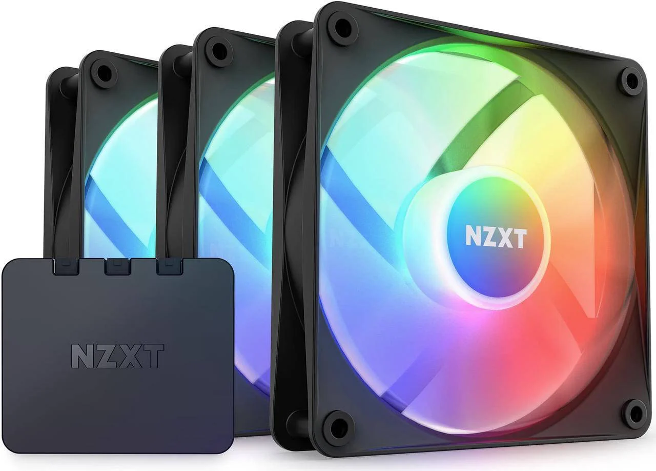 فنهای NZXT سری F120 RGB Core با کنترلر RGB، جریان هوای بالا و فشار استاتیک، سرعت تا 1800 دور در دقیقه، FDB، جریان هوای 78.86 CFM، همگامسازی نورپردازی با کنترلر، بستهی سهتایی، مشکی | RF-C12TF-B1 فنهای NZXT سری F120 RGB Core با کنترلر RGB، جریان هوای بالا و فشار استاتیک، سرعت تا 1800 دور در دقیقه، FDB، جریان هوای 78.86 CFM، همگامسازی نورپردازی با کنترلر، بستهی سهتایی، مشکی | RF-C12TF-B1