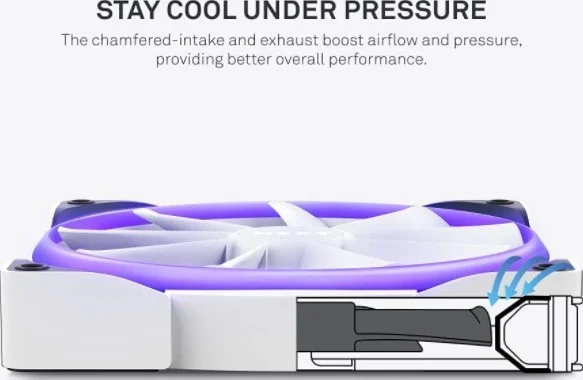 فن 140 میلی‌متری Nzxt Aer RGB 2 PWM، نورپردازی پیشرفته قابل تنظیم، نوک بالک، بلبرینگ دینامیکی سیال، LED، فن دوقلو، شامل کنترلر نورپردازی، سفید | HF-2814C-DW