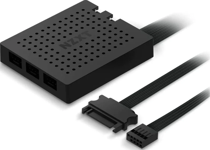 فن 140 میلی‌متری Nzxt Aer RGB 2 PWM، نورپردازی پیشرفته قابل تنظیم، نوک بالک، بلبرینگ دینامیکی سیال، LED، فن دوقلو، شامل کنترلر نورپردازی، سفید | HF-2814C-DW