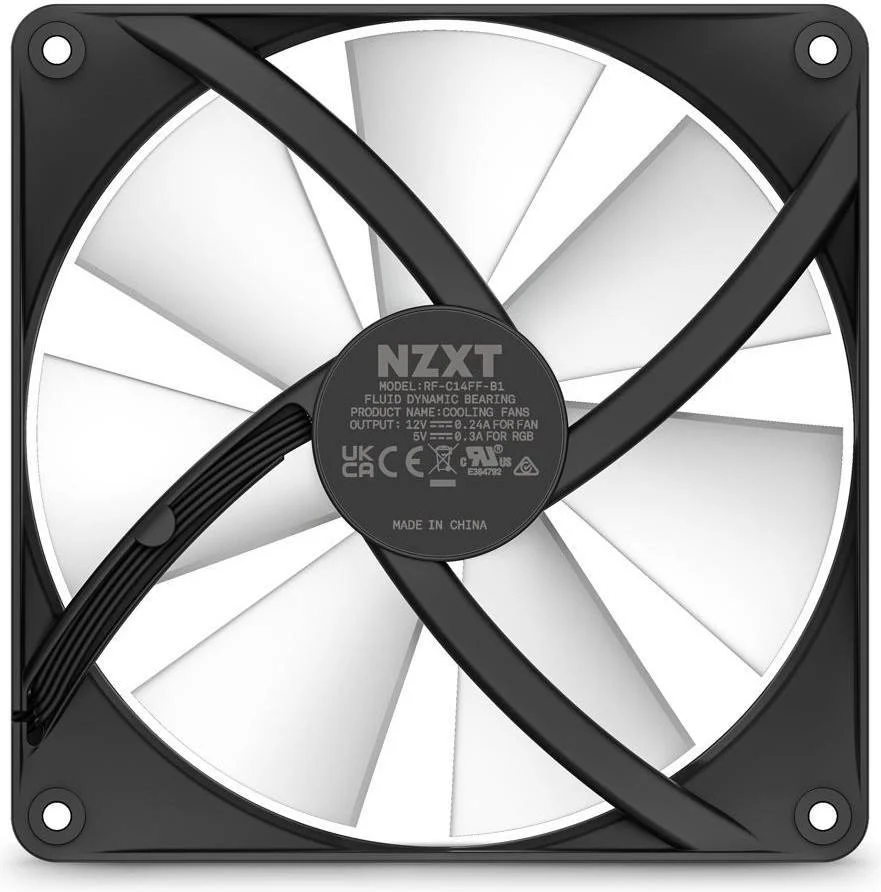 فن‌های NZXT سری F120 RGB Core با کنترلر RGB، جریان هوای بالا و فشار استاتیک، سرعت تا 1800 دور در دقیقه، FDB، جریان هوای 78.86 CFM، همگام‌سازی نورپردازی با کنترلر، بسته‌ی سه‌تایی، مشکی | RF-C12TF-B1