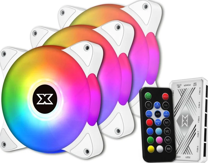فن خنک کننده Xigmatek Galaxy III Essential - Bx120 Artic Argb (En46461): فن هاب (بسته 3 عددی، کنترلر، هاب برق) - سفید | EN46461 فن خنک کننده Xigmatek Galaxy III Essential - Bx120 Artic Argb (En46461): فن هاب (بسته 3 عددی، کنترلر، هاب برق) - سفید | EN46461