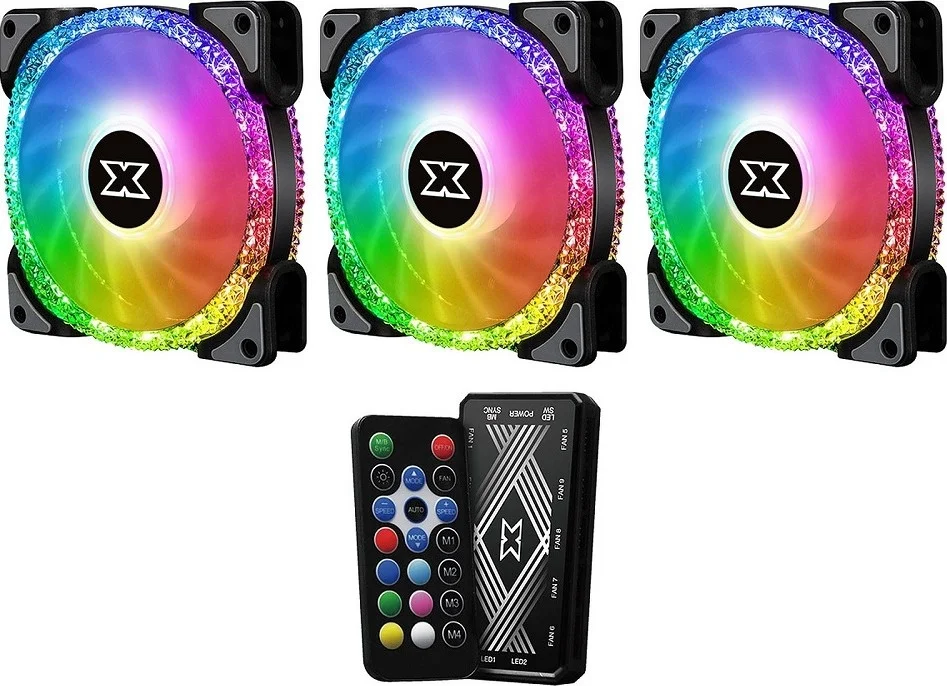 فن های کیس Xigmatek Galaxy III Royal Addressable RGB LED، هاب کنترل و کنترل از راه دور، 120 میلی متر (3 عدد فن BR120)، جریان هوای 42.68 CFM، مشکی، بسته 3 عددی | EN46119 فن های کیس Xigmatek Galaxy III Royal Addressable RGB LED، هاب کنترل و کنترل از راه دور، 120 میلی متر (3 عدد فن BR120)، جریان هوای 42.68 CFM، مشکی، بسته 3 عددی | EN46119