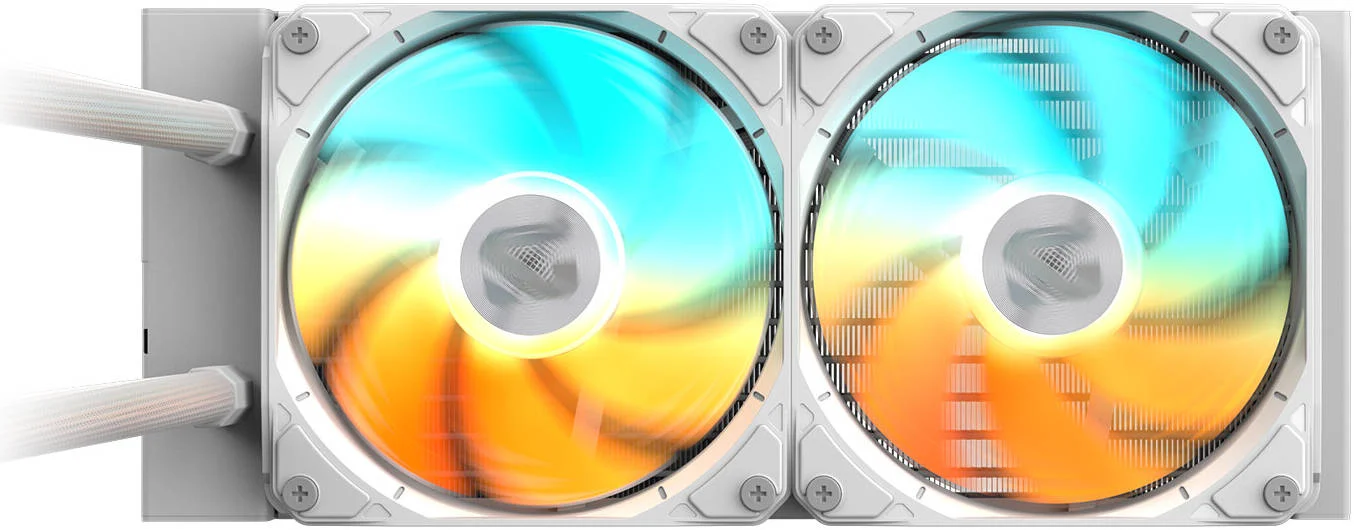 خنک کننده پردازنده GIGABYTE GAMING 240 ICE، دارای 2 فن 120 میلی متری ARGB، سرعت فن 2200 دور در دقیقه، جریان هوای فن 61.61 CFM، نوع بلبرینگ 2 توپی، رادیاتور آلومینیومی، بلوک مسی، سفید | GP-GIGABYTE-GME-240I