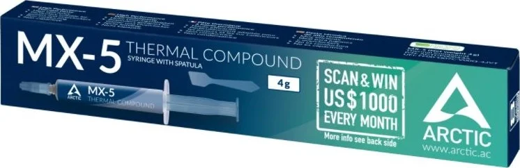 خمیر حرارتی آرکتیک MX-5، 20 گرم، ذرات کربن میکرو، بالاترین عملکرد | ACTCP00049A