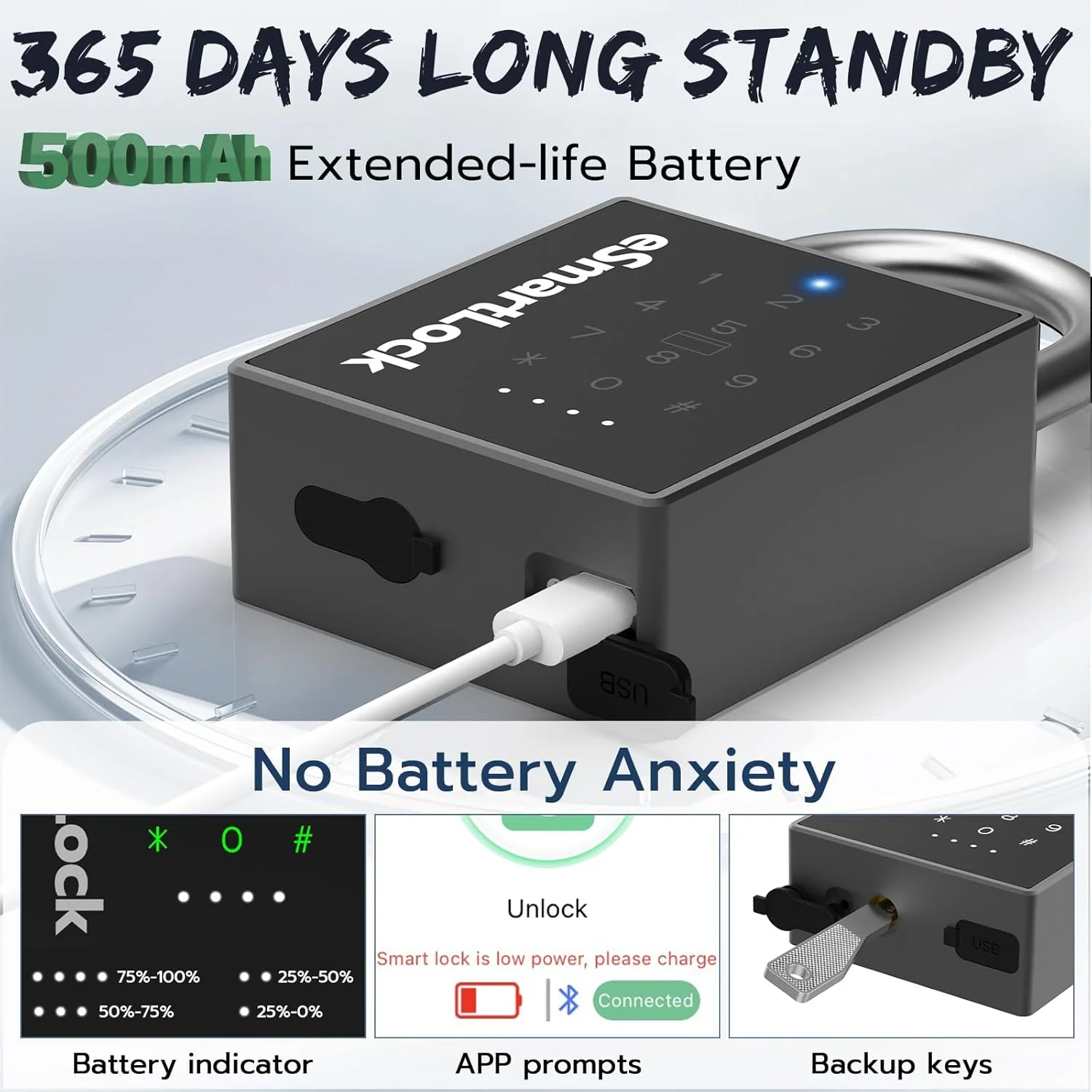 قفل هوشمند جدید با کلید، قفل ترکیبی سنگین، قفل RFID با دسترسی به برنامه بلوتوث، قفل کلید الکترونیکی ضد آب در فضای باز برای دروازه، حصار، سوله، کمد، گاراژ، باغ قفل هوشمند جدید با کلید، قفل ترکیبی سنگین، قفل RFID با دسترسی به برنامه بلوتوث، قفل کلید الکترونیکی ضد آب در فضای باز برای دروازه، حصار، سوله، کمد، گاراژ، باغ