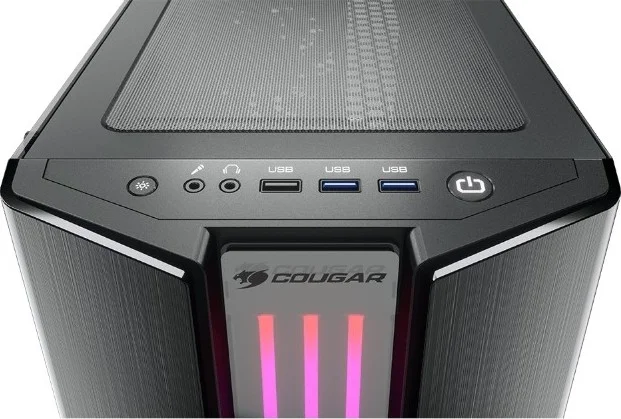کیس گیمینگ مید تاور Cougar Gemini S RGB، همگام سازی Aura، همگام سازی نور MSI mistic، آماده برای RGB fusion | CG-GC-GEMINIS-BLK