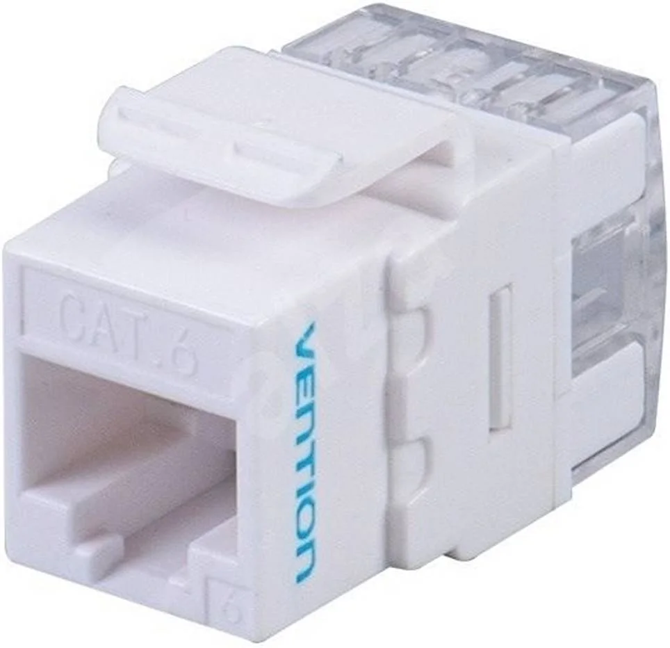 کوپلر جک کیستون Cat.6 UTP 180 درجه Vention، طیف گسترده ای از کاربردها، ساخته شده از پلاستیک ABS و PC، کانکتورهای با روکش طلا، سفید | IPEW0