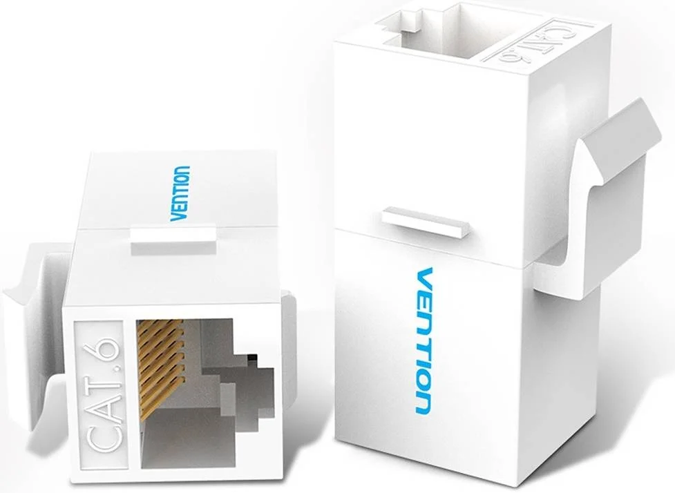 اتصال دهنده کیستون Cat.6 UTP ونشن، نوع پلاستیکی، پین های روکش طلا، مواد ABS سازگار با محیط زیست، PCB ضخیم شده، سفید | IPDW0