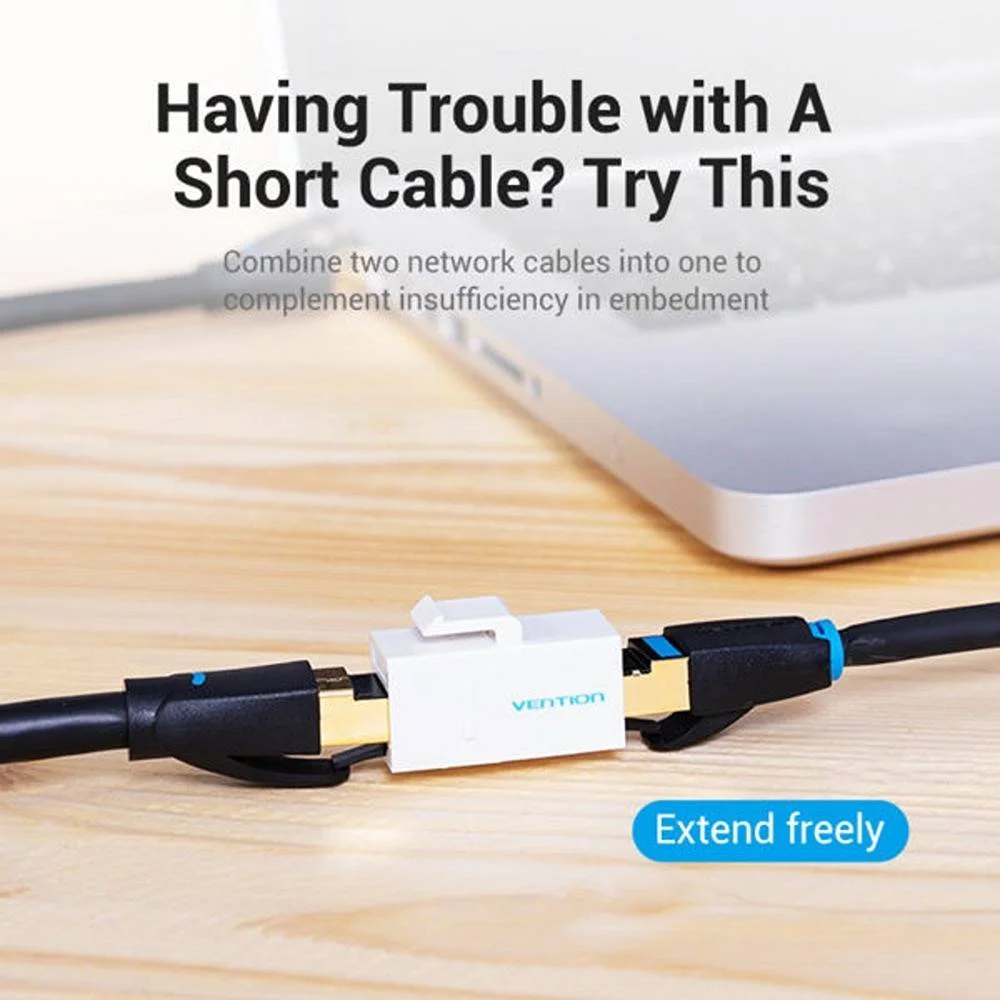 اتصال دهنده کیستون Cat.6 UTP ونشن، نوع پلاستیکی، پین های روکش طلا، مواد ABS سازگار با محیط زیست، PCB ضخیم شده، سفید | IPDW0