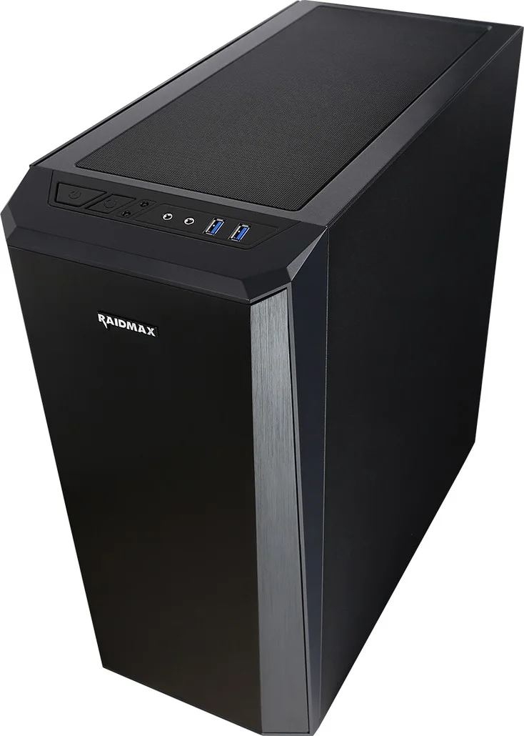 کیس کامپیوتر میدتاور Raidmax Delta Prime با پنل جلویی آلومینیومی و شیشه حرارت دیده – مشکی | A13RTB