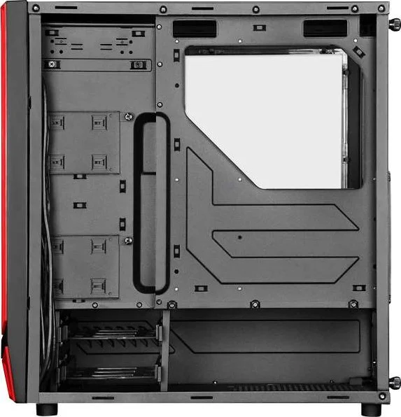 SilverStone - RedLine کیس مید تاور با پنجره، فن LED قرمز، ATX، مشکی | SST-RL05BR-W