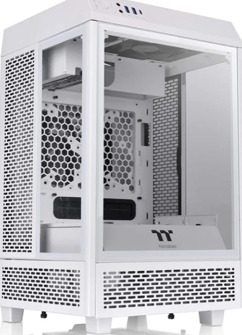 کیس Thermaltake The Tower 100 Mini-ITX، پنل های شیشه ای حرارت دیده 4 میلی متری، طراحی فیلتر گرد و غبار، USB Type-C / USB 3.0 - سفید | CA-1R3-00S6WN-00
