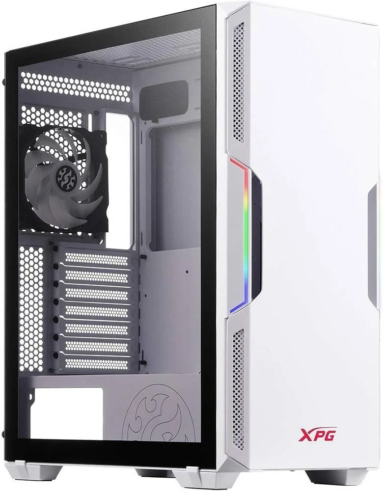 کیس XPG Starker Mini-ITX, Micro-ATX, ATX، مواد SPCC + شیشه حرارت دیده 4 میلی متری، x2 USB 3.0، x1 پورت صوتی ترکیبی، x1 دکمه کنترل LED خارجی و داخلی، سفید | STARKER-WHCWW