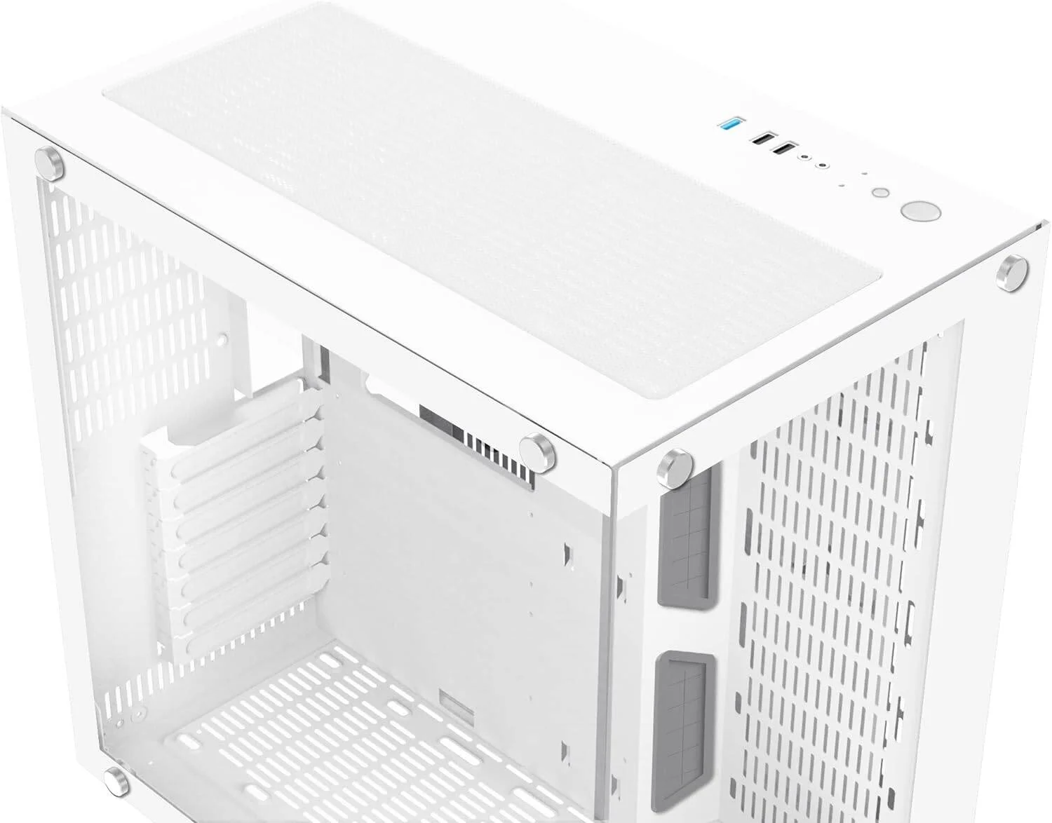 کیس Xigmatek Aquarius Plus (ATX, USB3.0x2 + USB2.0x1, شیشه حرارت دیده در جلو و سمت چپ، 7 عدد فن CY120، سه فن در جلو + سه فن در پایین + یک فن در عقب) - سفید قطبی | EN46430