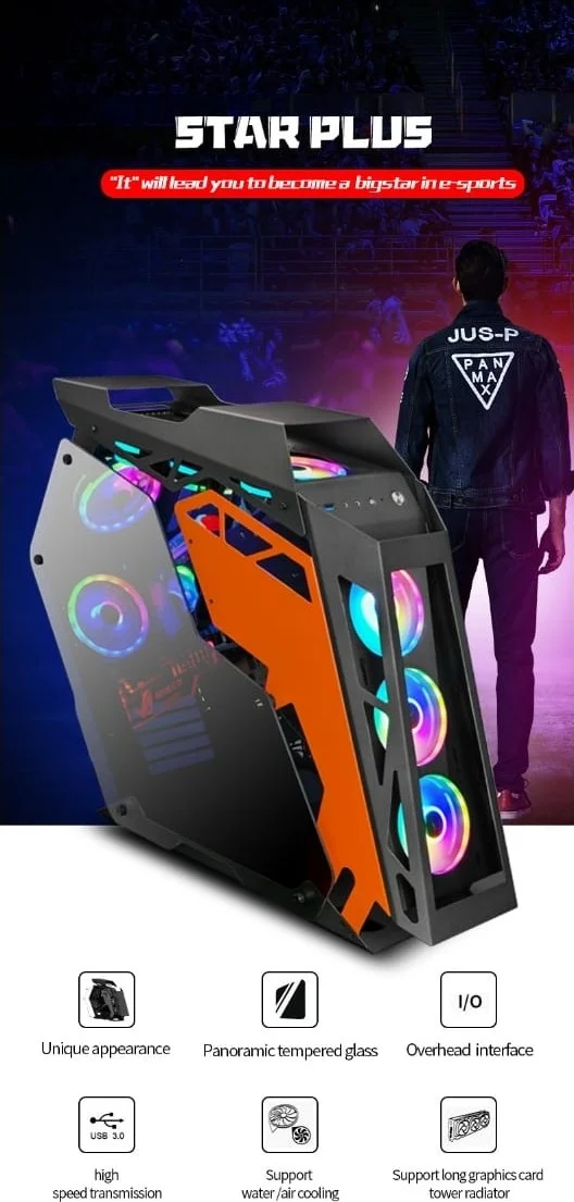 کیس گیمینگ WJCoolMan Star Plus Special Edition با 8 فن ARGB - سفید | WJCOOLMAN-STARPLUS-WH-8F