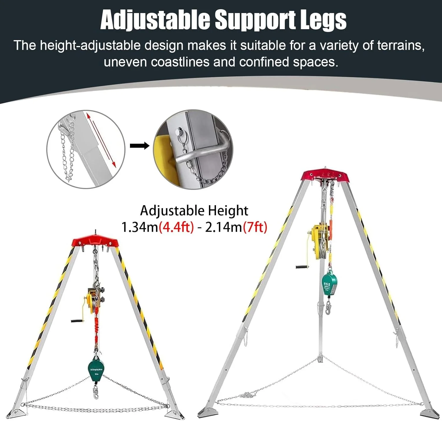 کیت سه پایه نجات فضاهای محدود، سه پایه نجات فاضلاب با دستگاه ضد سقوط، سیستم سه پایه نجات اضطراری برای تونل ها/چاه (سایز: وینچ 816 کیلوگرمی) کیت سه پایه نجات فضاهای محدود، سه پایه نجات فاضلاب با دستگاه ضد سقوط، سیستم سه پایه نجات اضطراری برای تونل ها/چاه (سایز: وینچ 816 کیلوگرمی)
